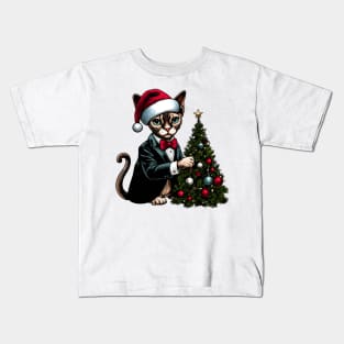 Devon Rex Cat Christmas Kids T-Shirt